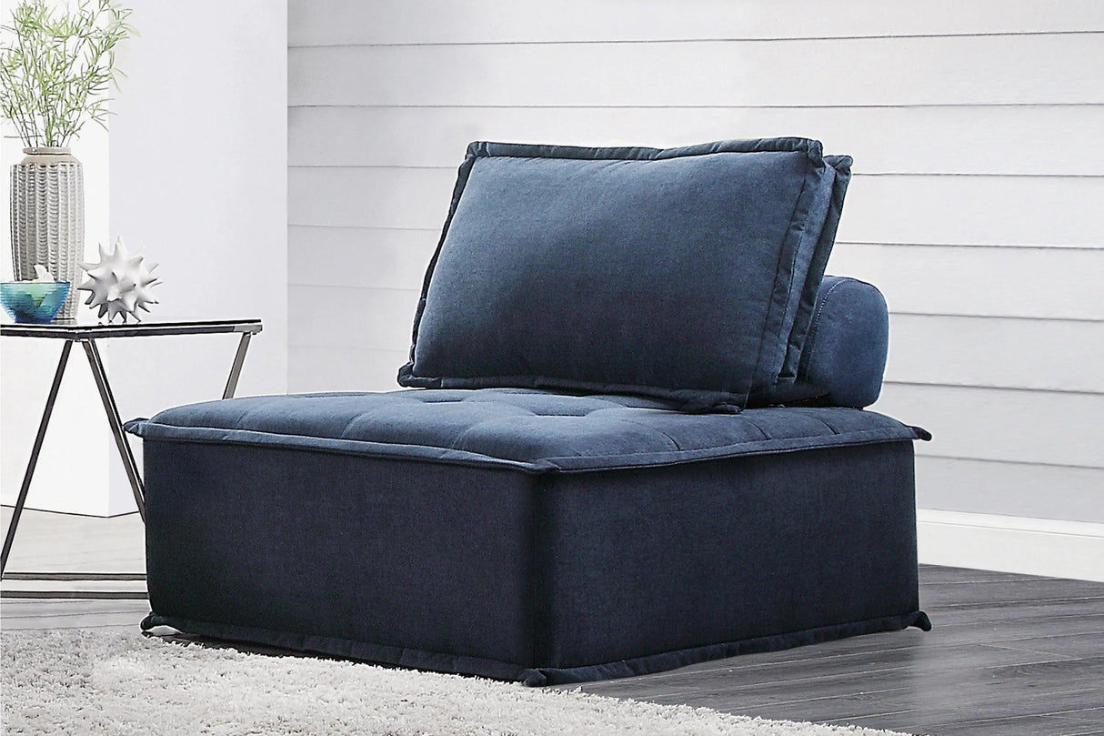 Ulrich Blue Modular Chair with Removable Bolster by Homelegance at Eve Furniture