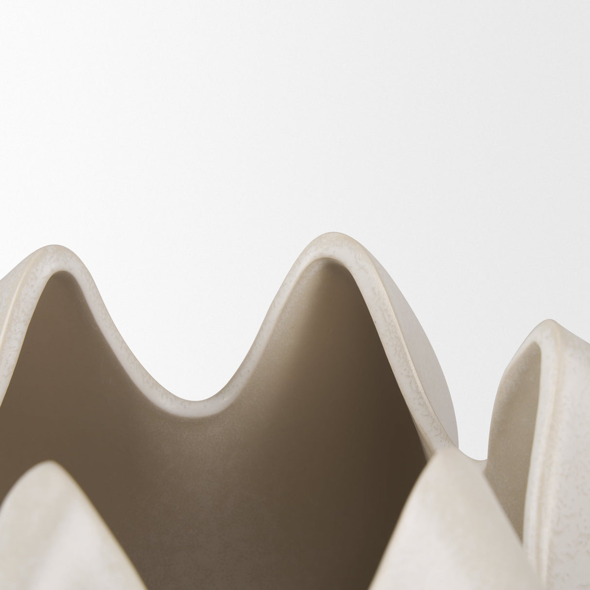 Ulrich Sculptural Cream Glazed Ceramic Vase by Mercana at Eve Furniture