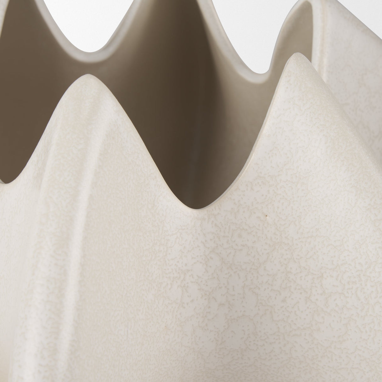 Ulrich Sculptural Cream Glazed Ceramic Vase by Mercana at Eve Furniture