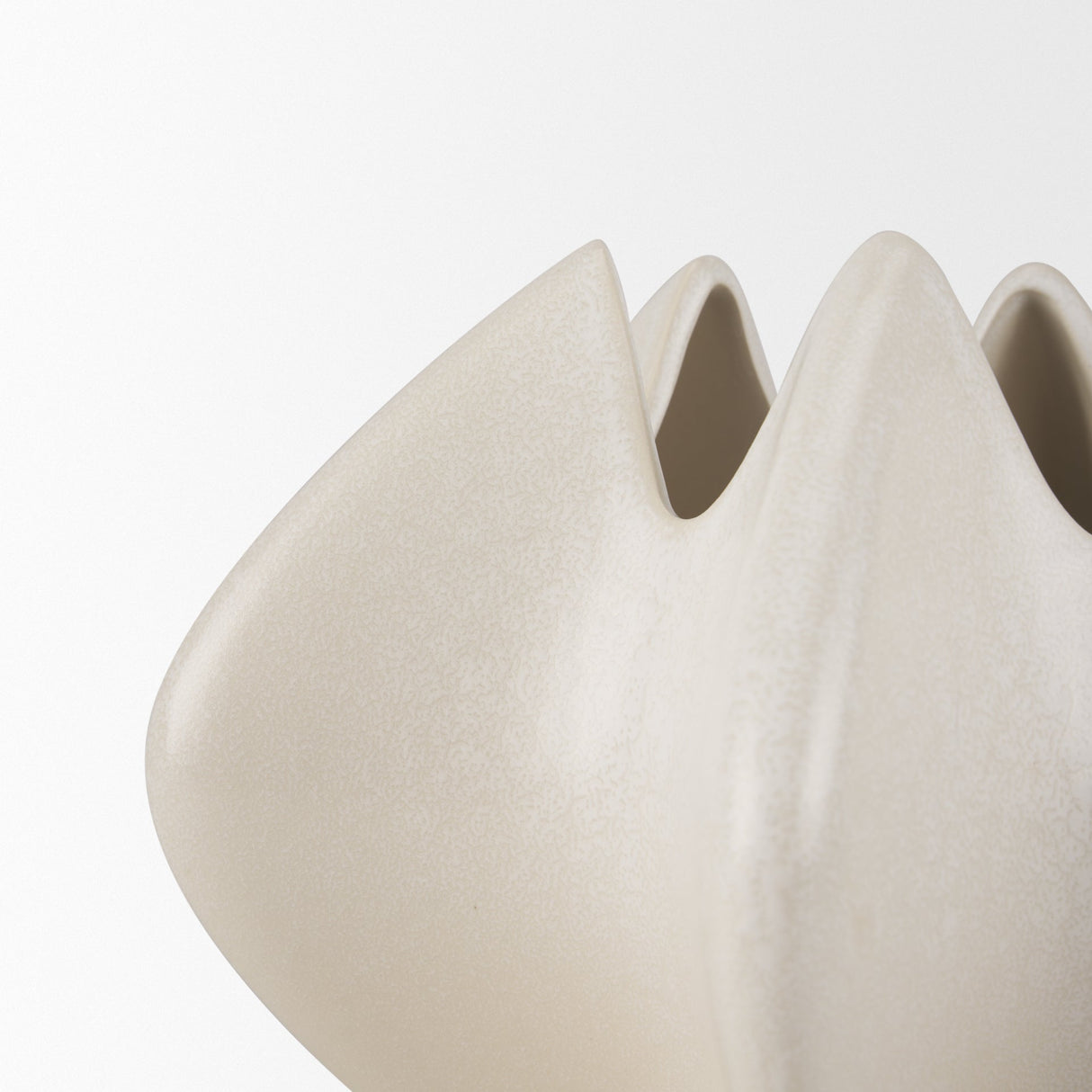 Ulrich Sculptural Cream Glazed Ceramic Vase by Mercana at Eve Furniture
