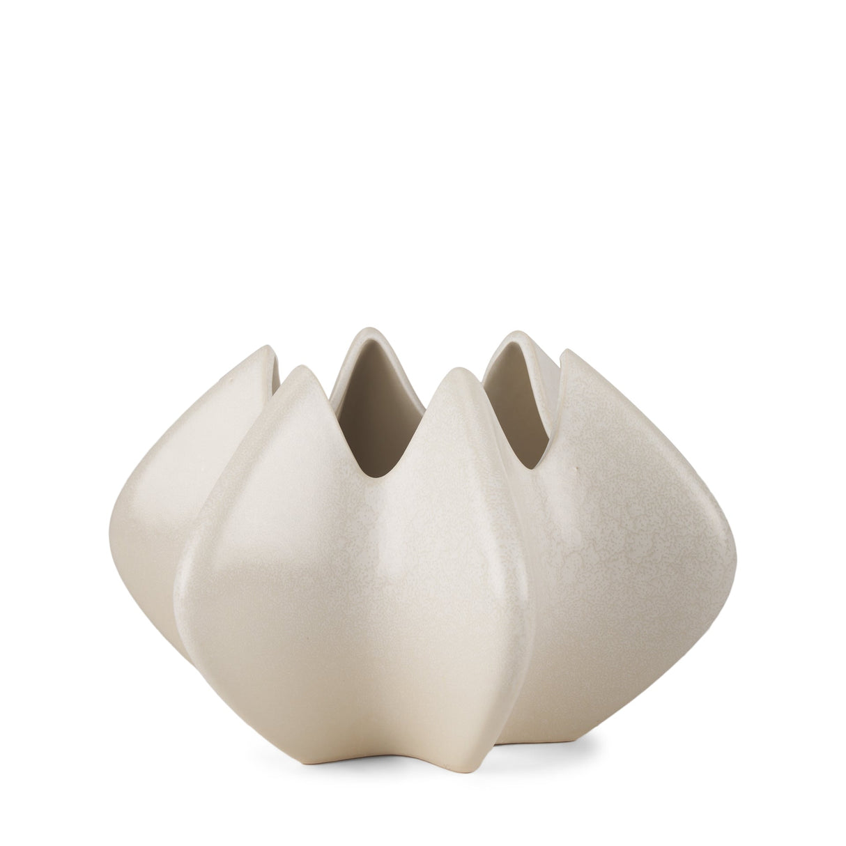 Ulrich Sculptural Cream Glazed Ceramic Vase by Mercana at Eve Furniture