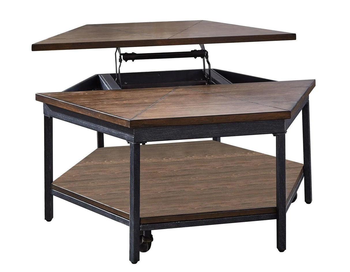 Ultimo Hexagon Lift-Top Cocktail Table w/Casters by Steve Silver at Eve Furniture