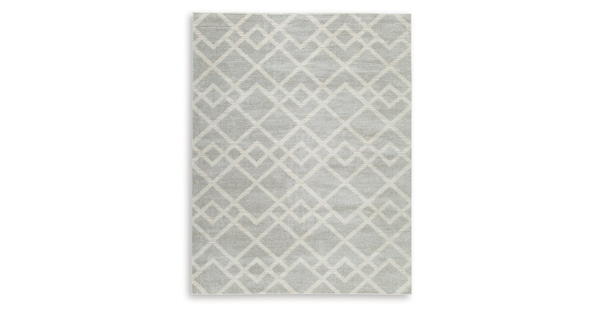 Unawick Gray/Ivory Large Rug by Ashley at Eve Furniture