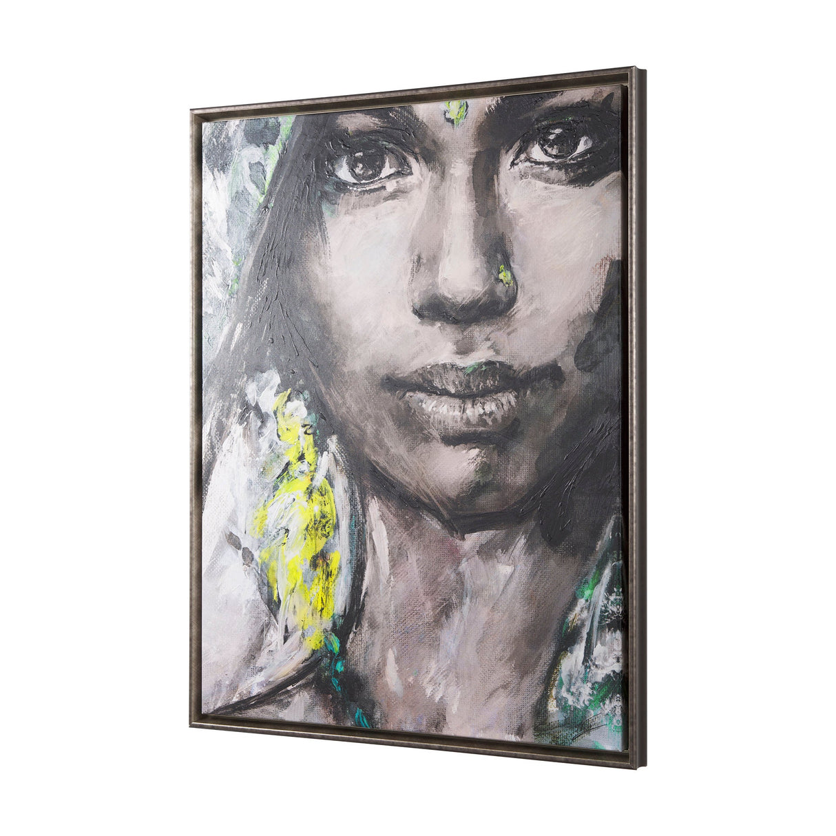 Unity V Woman (FL) by Mercana Studio a Hand Embellished Textured Framed Canvas by Mercana at Eve Furniture