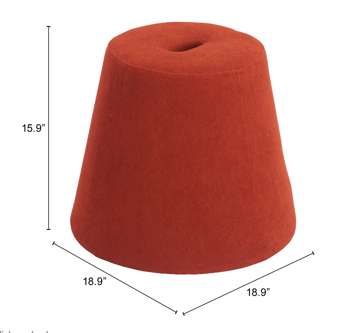 Upela Red Ottoman by Zuomod at Eve Furniture