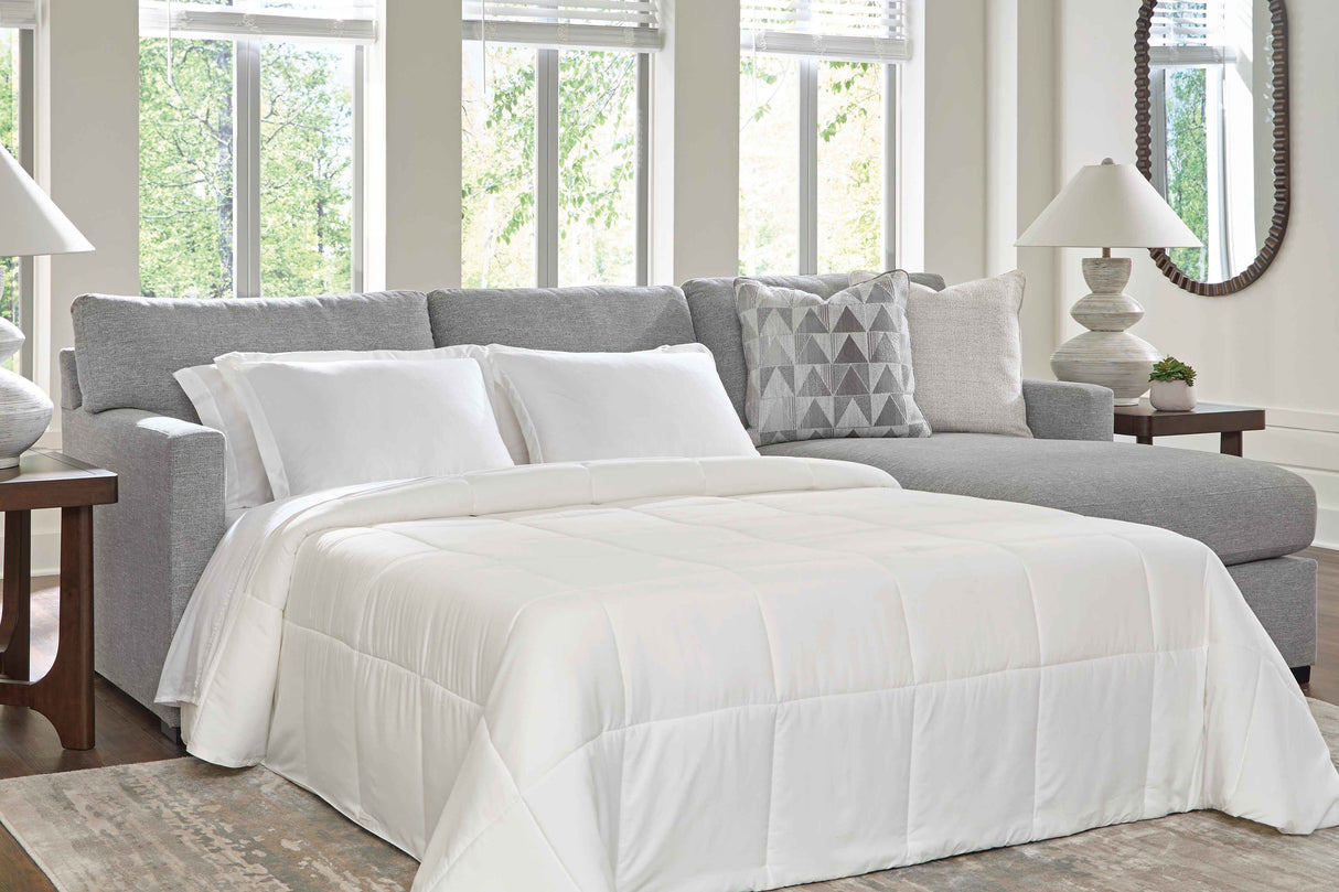 UrbanCrest Pewter 2-Piece Sleeper Sectional with Chaise by Ashley at Eve Furniture