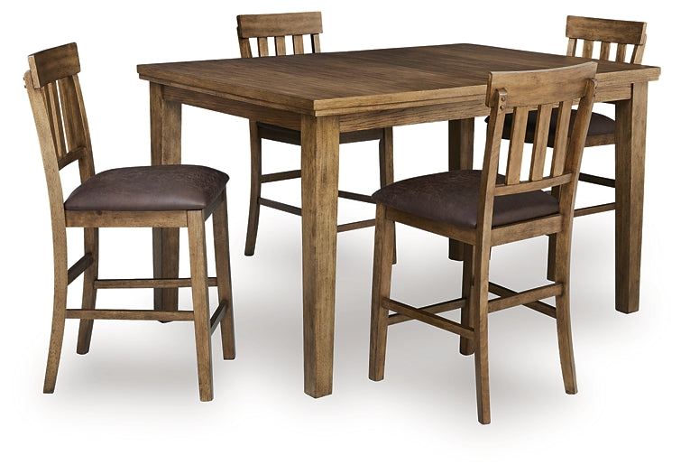 Urbinforte Counter Height Dining Table and 4 Barstools by Ashley at Eve Furniture