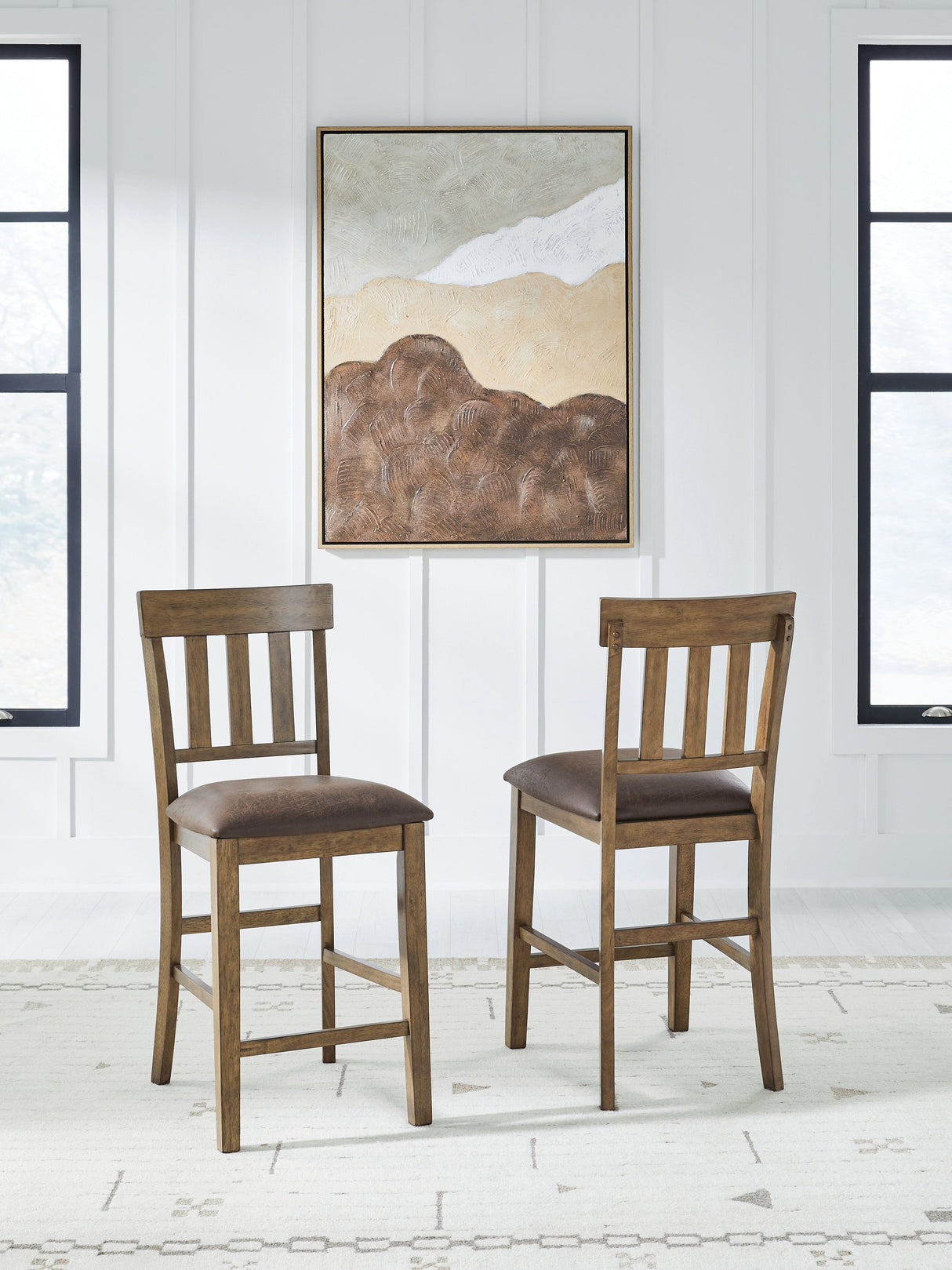 Urbinforte Light Brown Counter Height Barstool, Set of 2 by ASHLEY FURNITURE at Eve Furniture