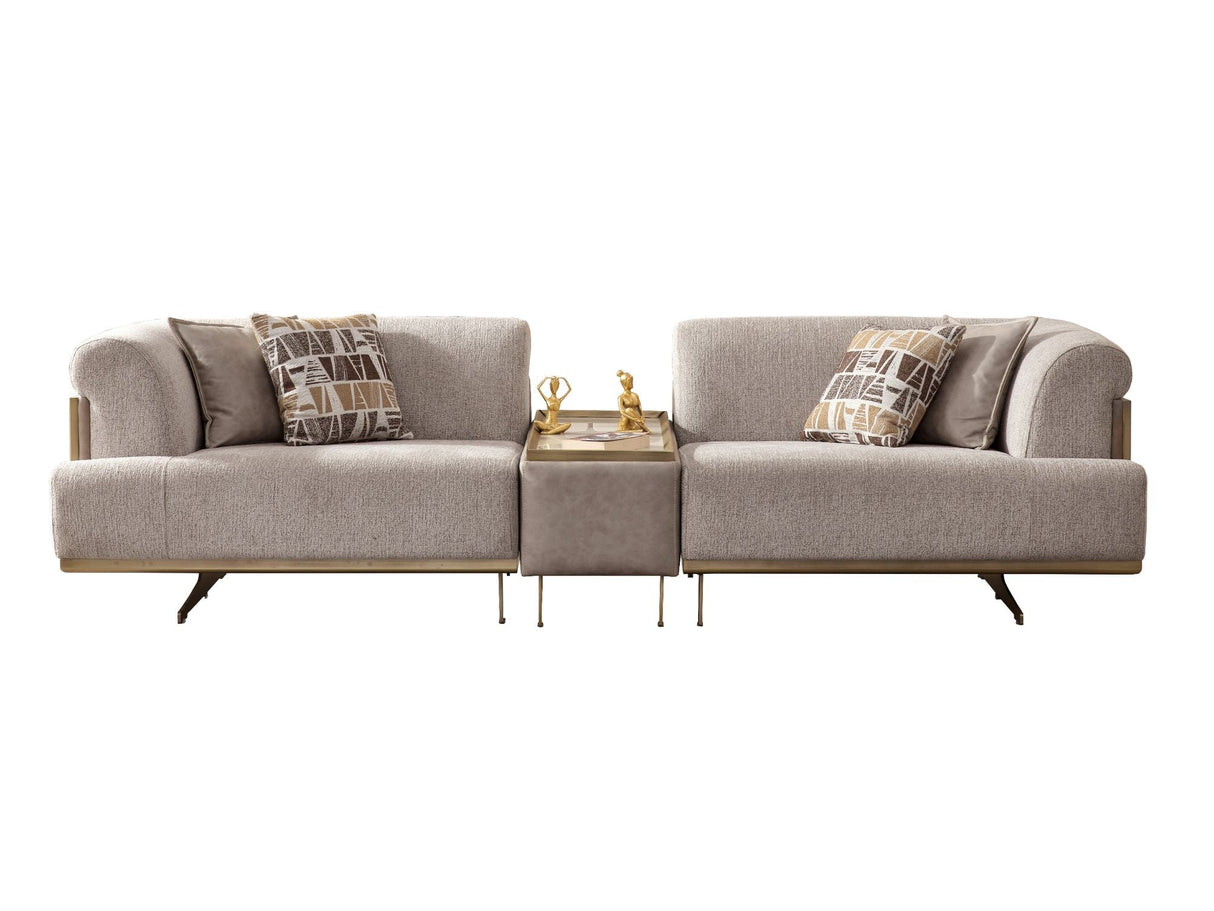 Urla 4-pieces (Sofa & Module Sofa & 2 Chair) Livingroom Set Cream by Furnia at Eve Furniture
