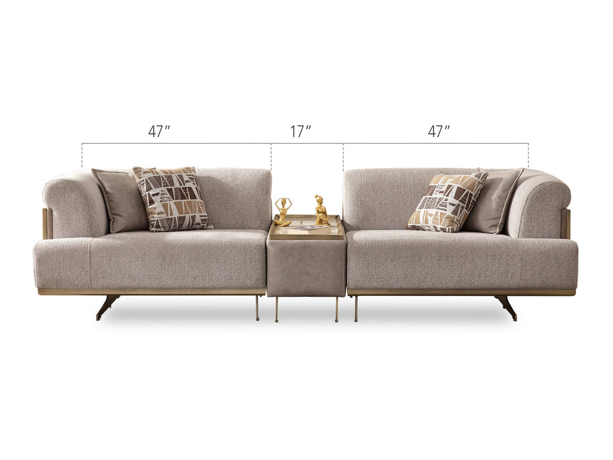 Urla 4-pieces (Sofa & Module Sofa & 2 Chair) Livingroom Set Cream by Furnia at Eve Furniture