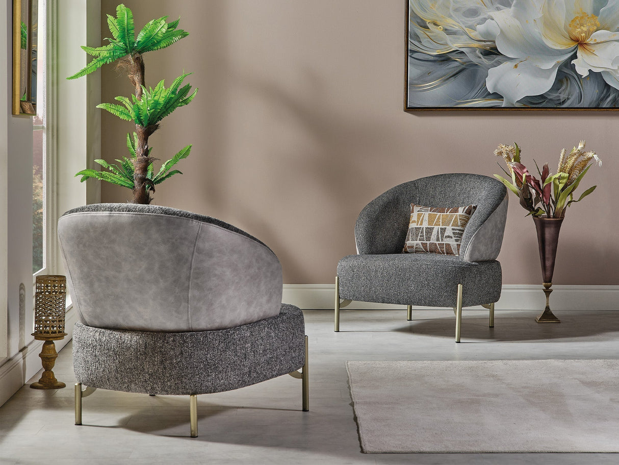 Urla 4-pieces (Sofa & Module Sofa & 2 Chair) Livingroom Set in Grey by Furnia at Eve Furniture