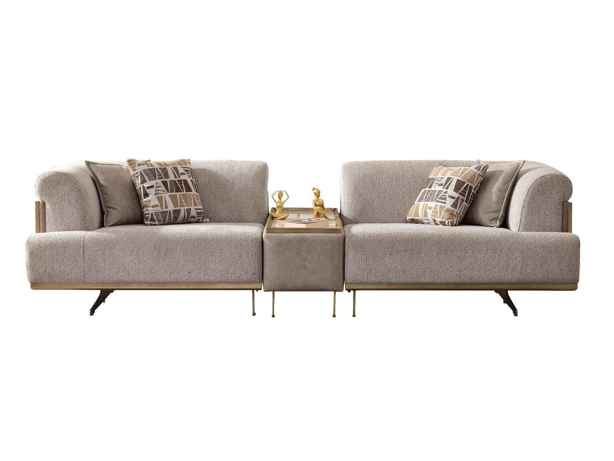 Urla Cream Stationary Module Sofa by Furnia at Eve Furniture