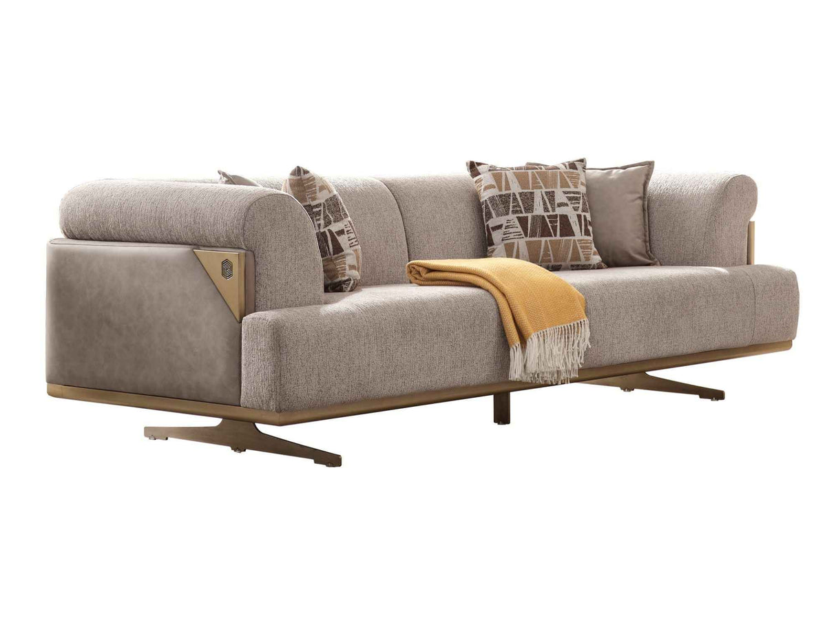 Urla Cream Stationary Sofa by Furnia at Eve Furniture