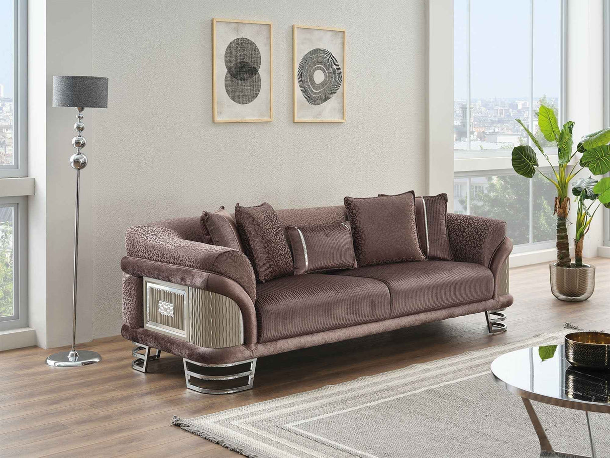 Urla Dark Grey Stationary Sofa by Furnia at Eve Furniture