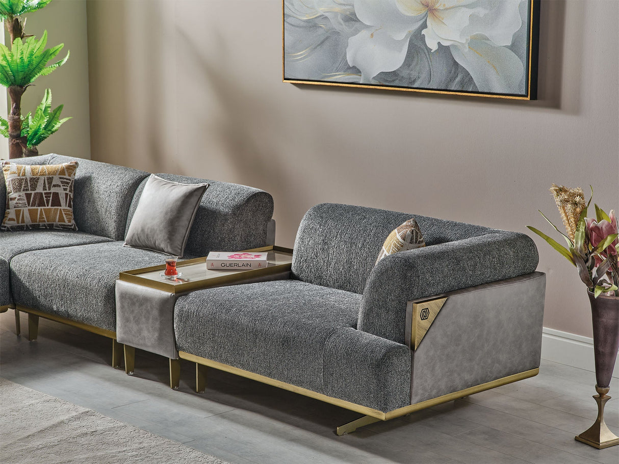 Urla Gray Modular Sectional by Furnia at Eve Furniture