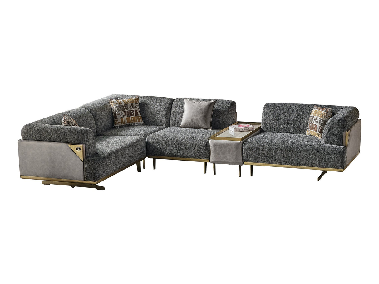 Urla Gray Modular Sectional by Furnia at Eve Furniture