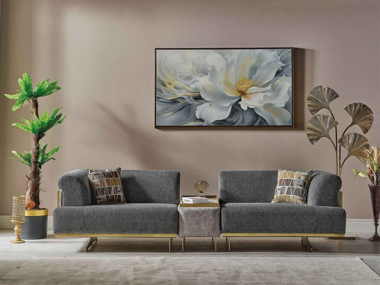 Urla Grey Stationary Module Sofa by Furnia at Eve Furniture