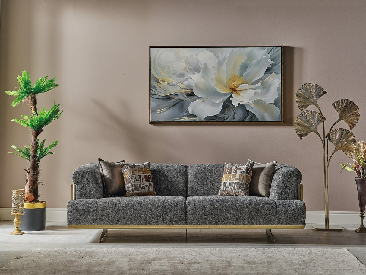 Urla Grey Stationary Sofa by Furnia at Eve Furniture
