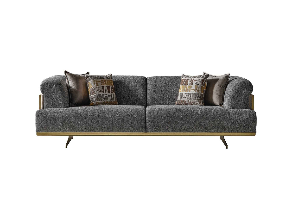 Urla Grey Stationary Sofa by Furnia at Eve Furniture