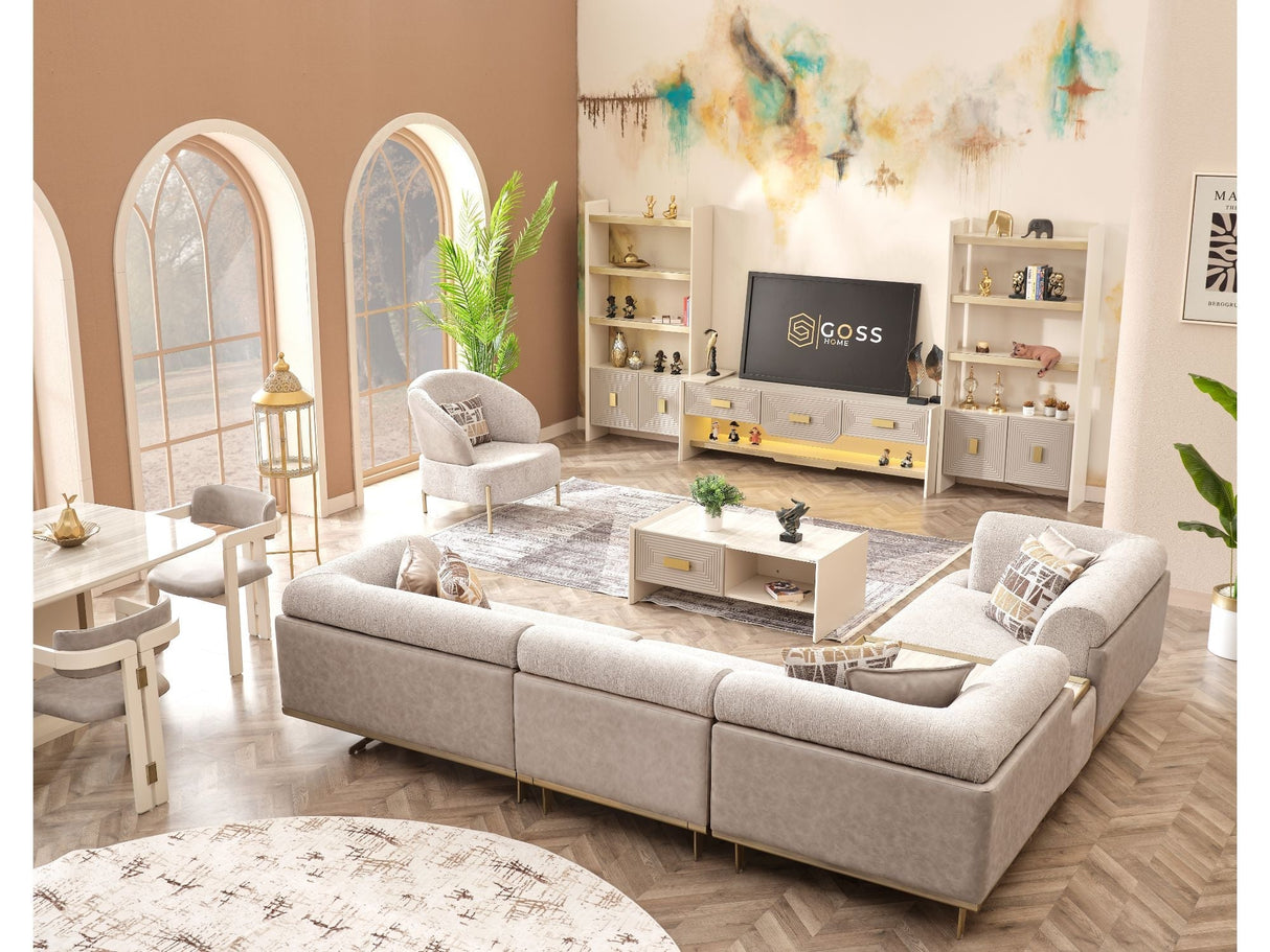 Urla Modular Sectional Sofa Cream by Furnia at Eve Furniture