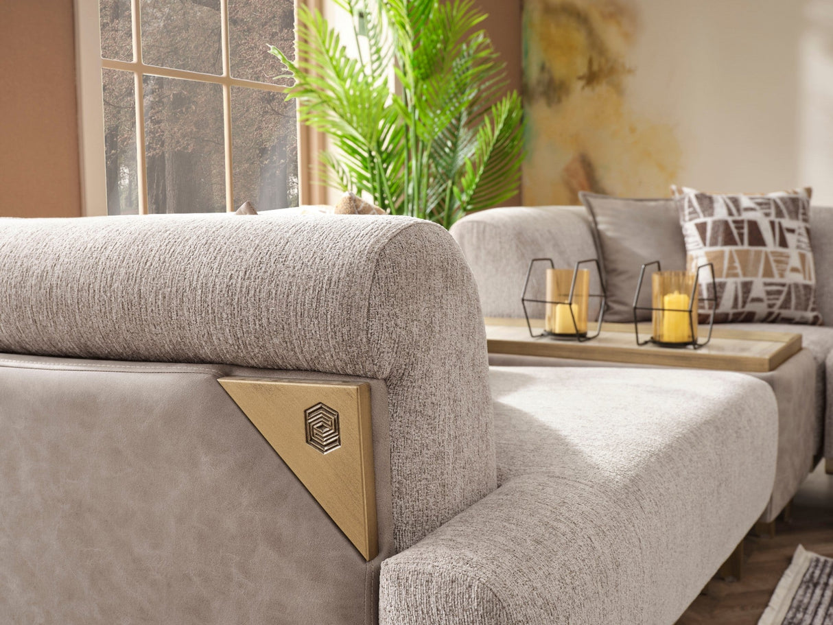 Urla Modular Sectional Sofa Cream by Furnia at Eve Furniture