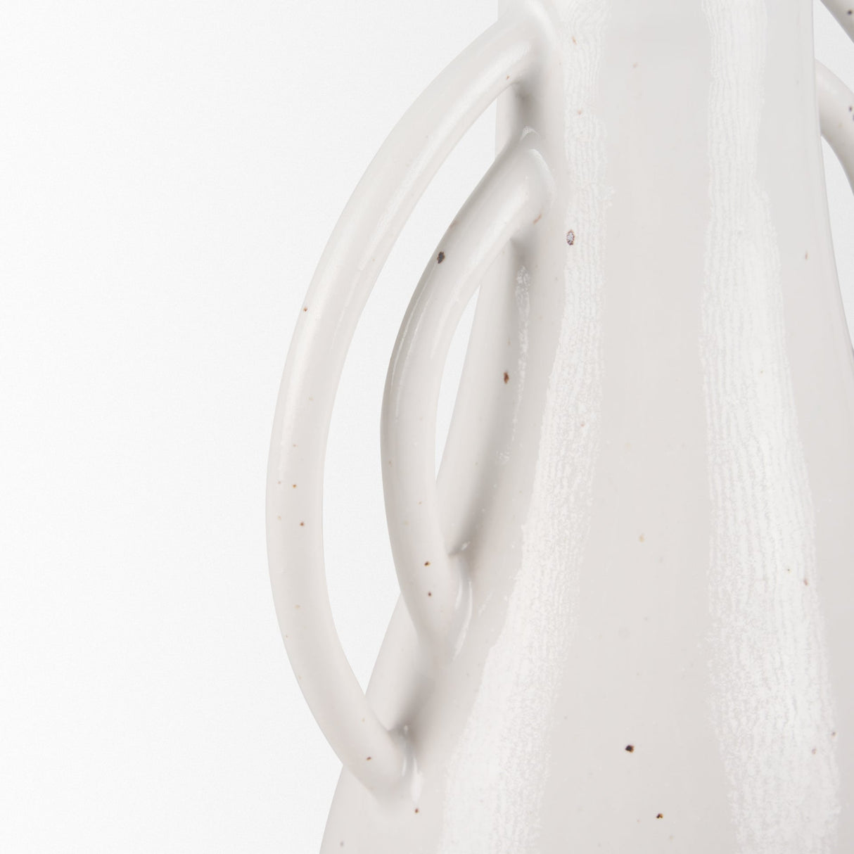 Urvi Tall Off White Speckled Asymmetrical Ceramic Vase by Mercana at Eve Furniture