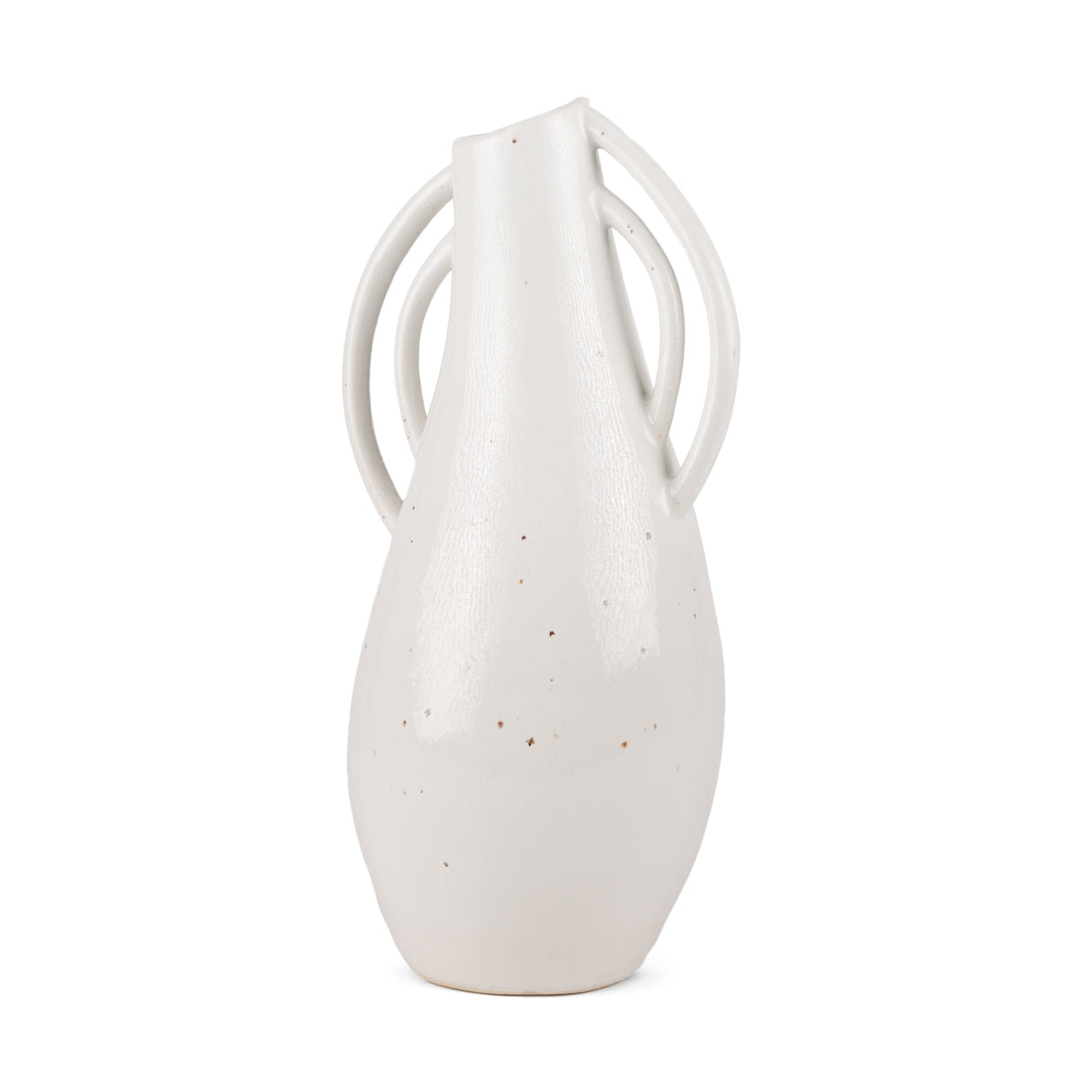 Urvi Tall Off White Speckled Asymmetrical Ceramic Vase by Mercana at Eve Furniture