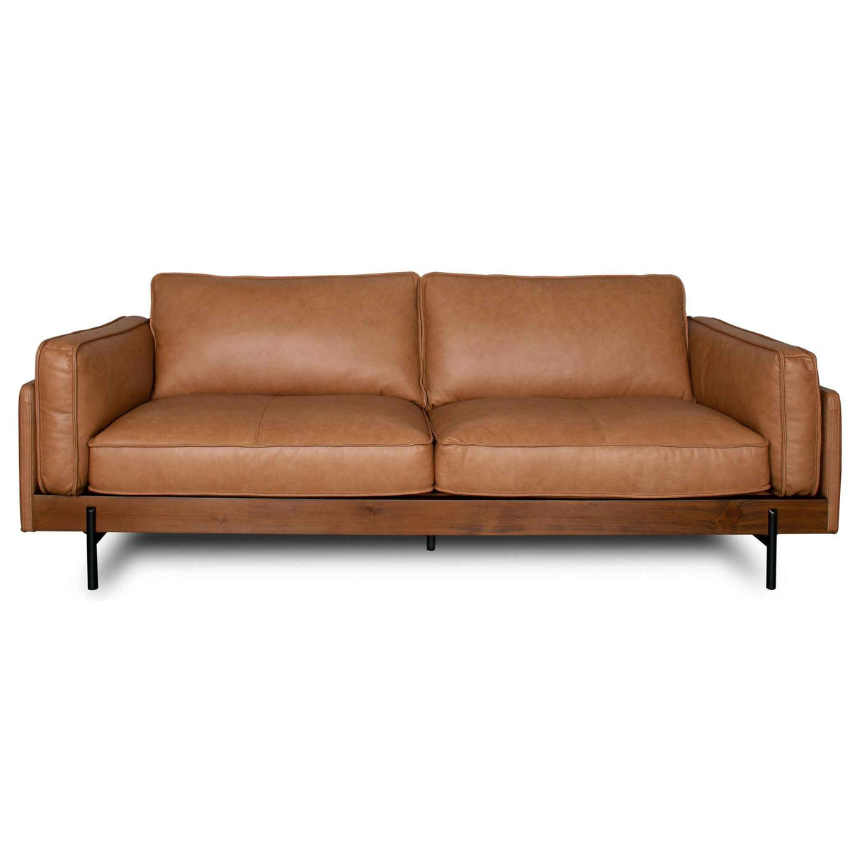 Utica Premium Genuine Leather Living Room Sofa with Metal Legs & Sustainable Materials by Ashcroft Furniture at Eve Furniture