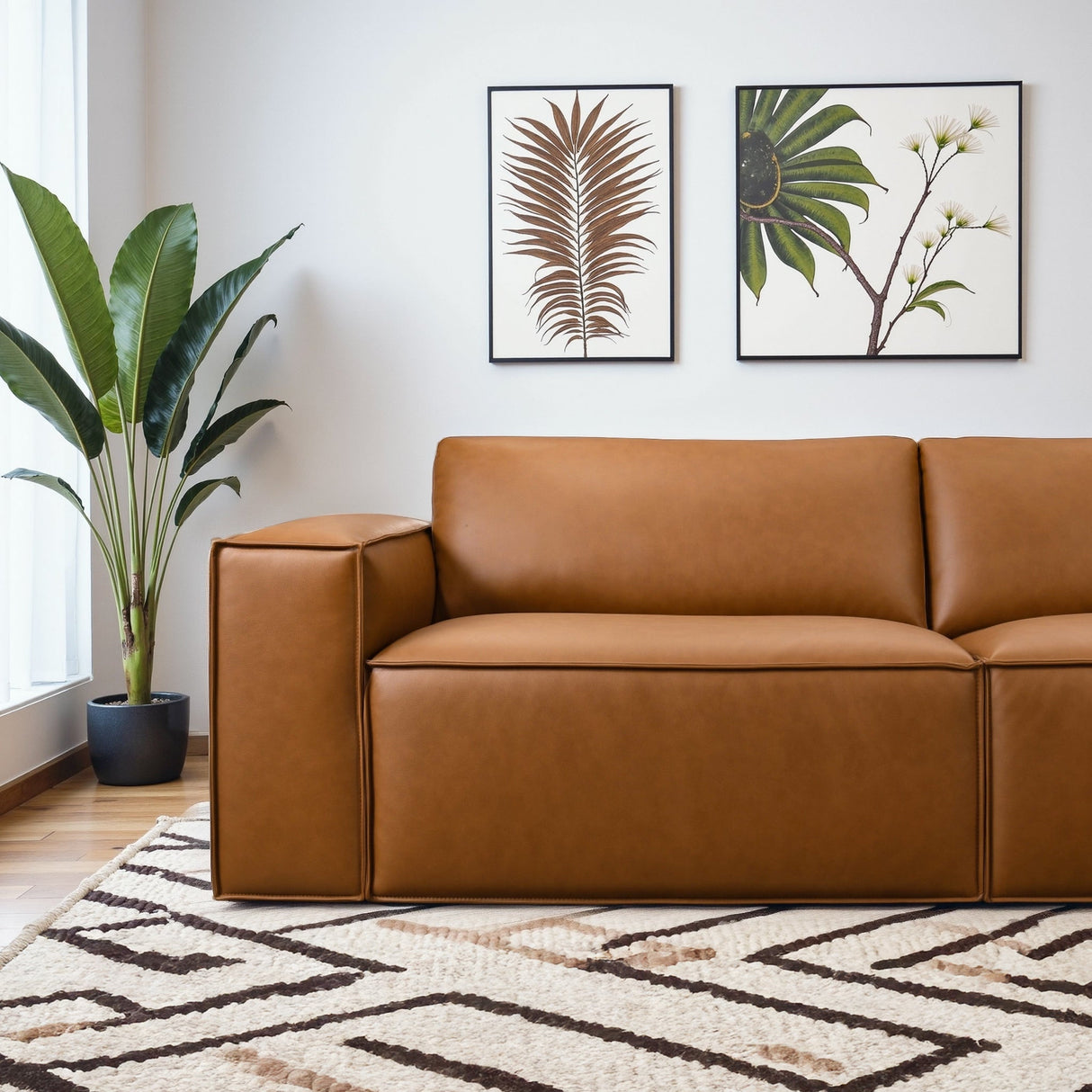 Uvalde Mid-Century Modern Vegan Leather Luxurious Sofa by Ashcroft Imports at Eve Furniture