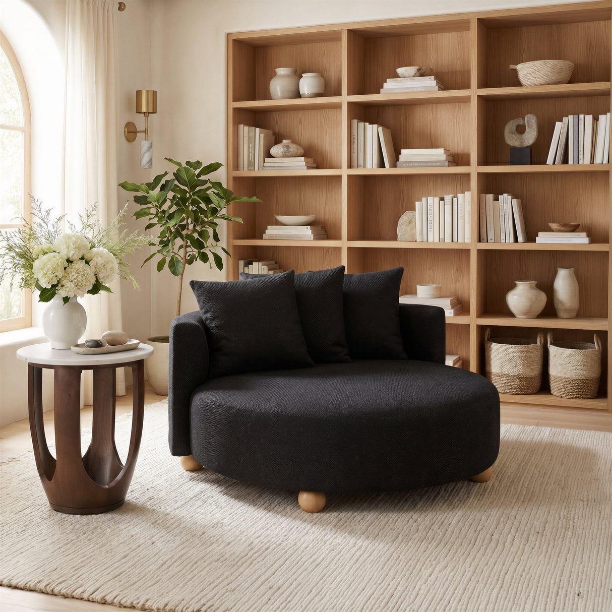 Vaan White & Walnut Side Table by Zuomod at Eve Furniture