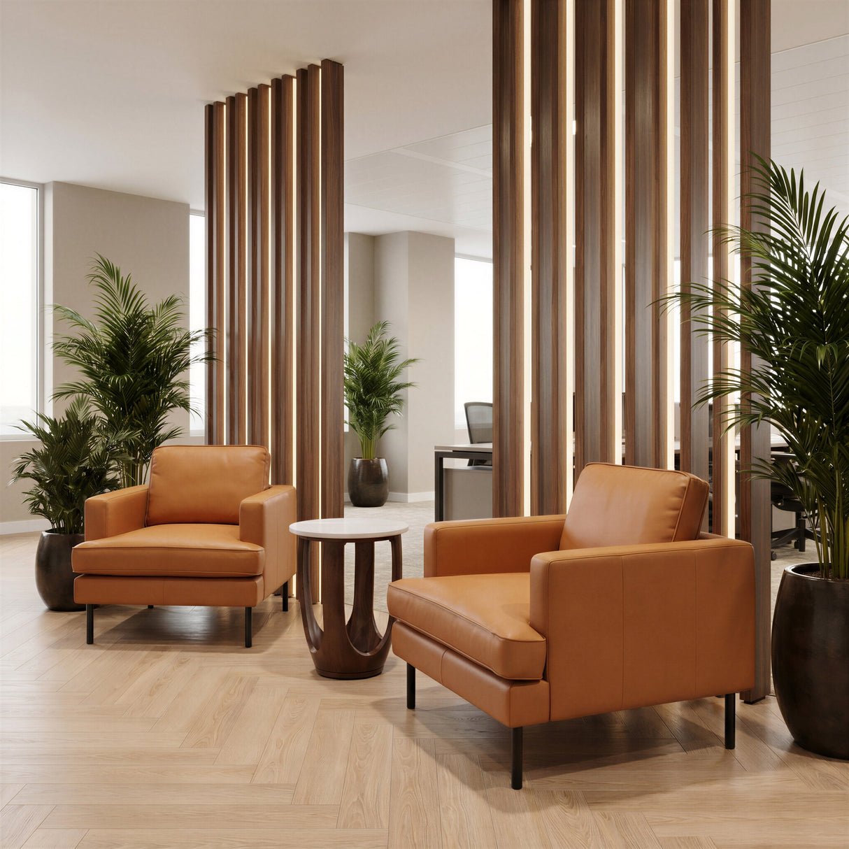 Vaan White & Walnut Side Table by Zuomod at Eve Furniture