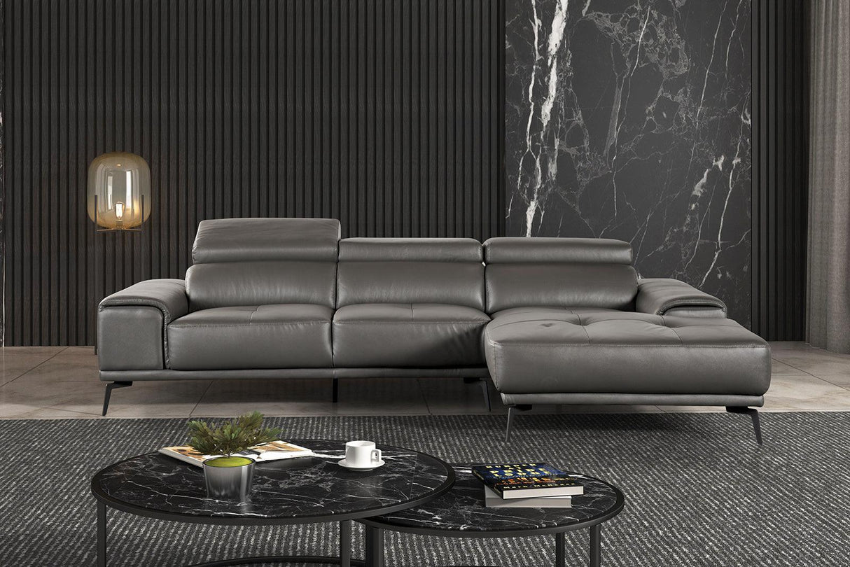 Vadso Dark Gray Sectional with Right Chaise by Furniture of America at Eve Furniture