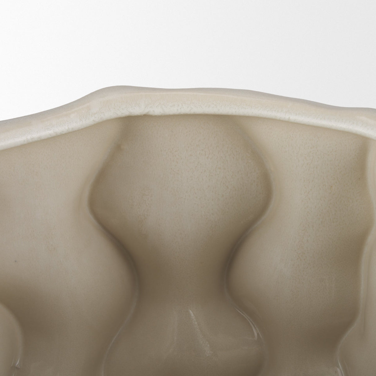 Vahn Sculptural Cream Glazed Decorative Ceramic Bowl by Mercana at Eve Furniture