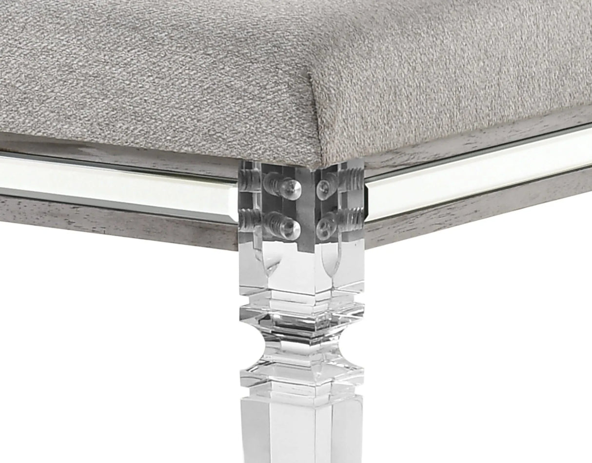 Vail Gray LED Upholstered Panel Bedroom Set by Crown Mark at Eve Furniture