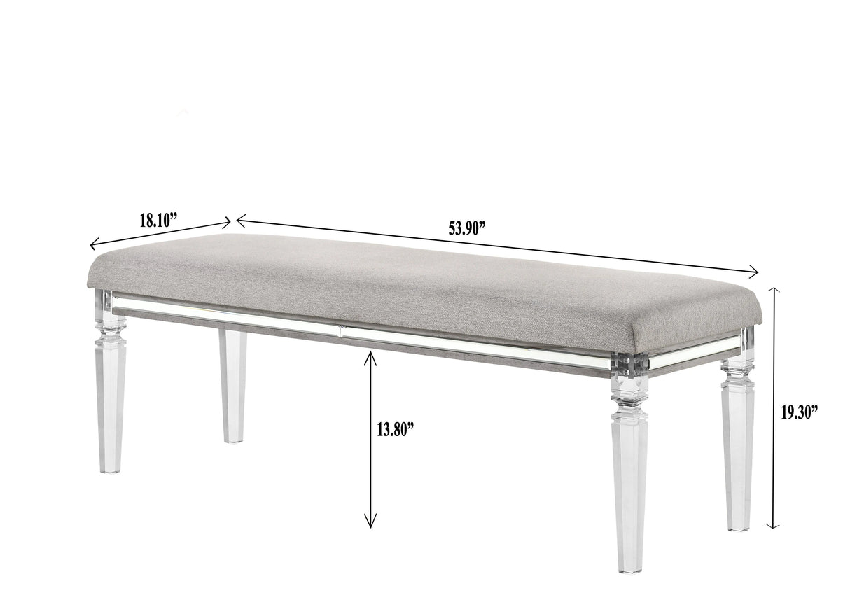 Vail Gray LED Upholstered Panel Bedroom Set by Crown Mark at Eve Furniture