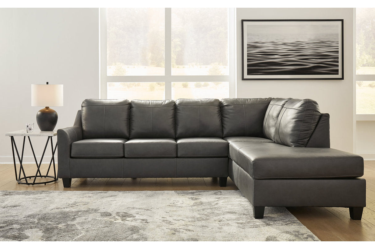 Valderno 2-Piece RAF Sectional With Chaise In Fog by Ashley at Eve Furniture