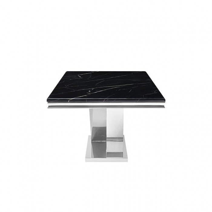 Valdevers Black/Chrome Dining Table by Furniture of America at Eve Furniture