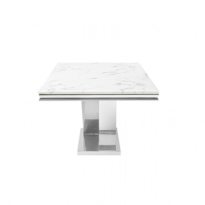 Valdevers Chrome Dining Table by Furniture of America at Eve Furniture