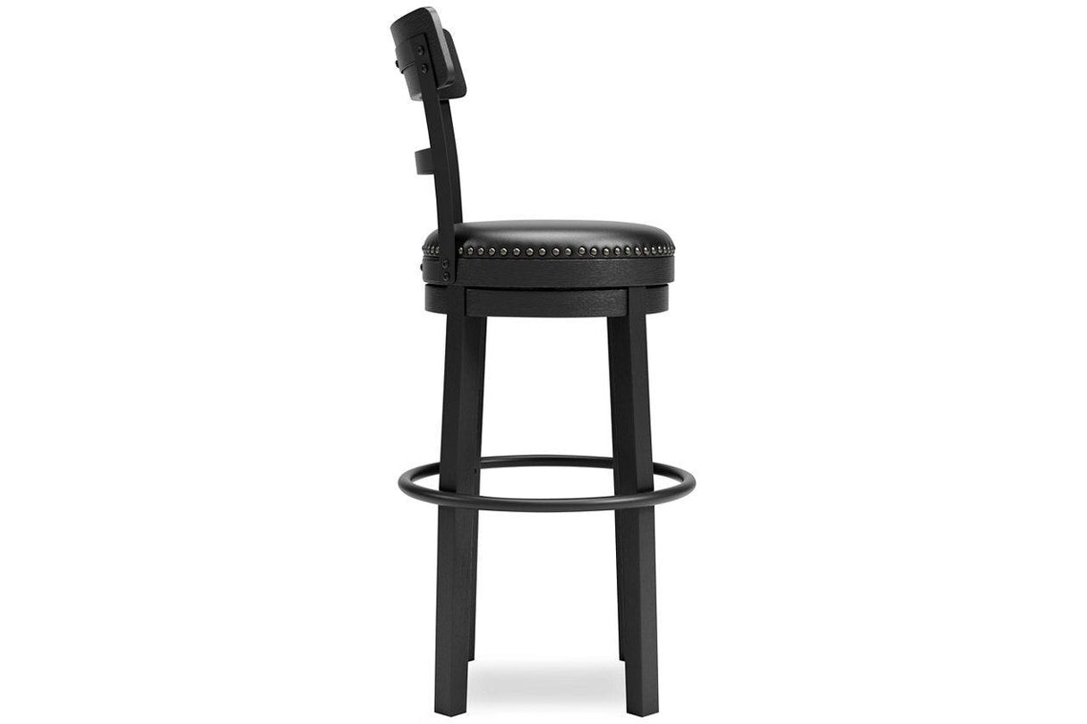 Valebeck Black Bar Height Barstool by Ashley at Eve Furniture