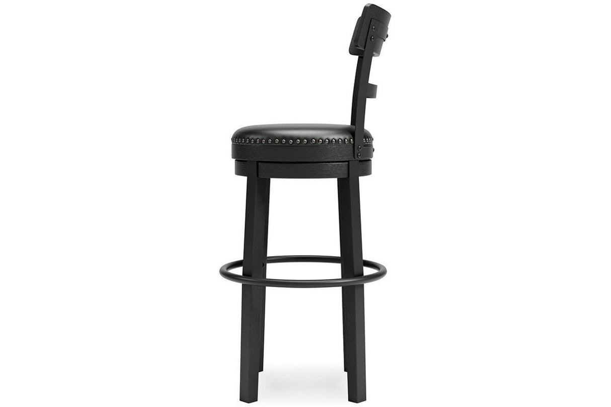 Valebeck Black Bar Height Barstool by Ashley at Eve Furniture
