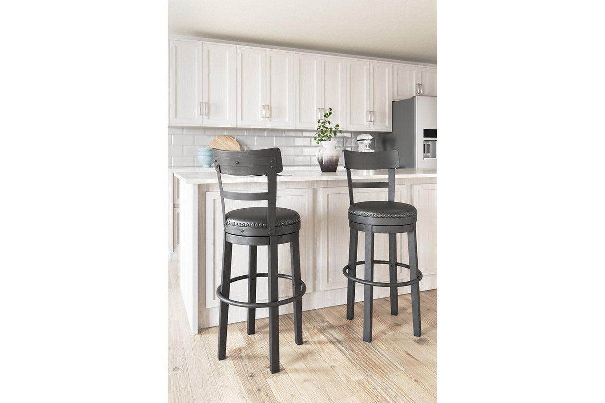 Valebeck Black Bar Height Barstool by Ashley at Eve Furniture