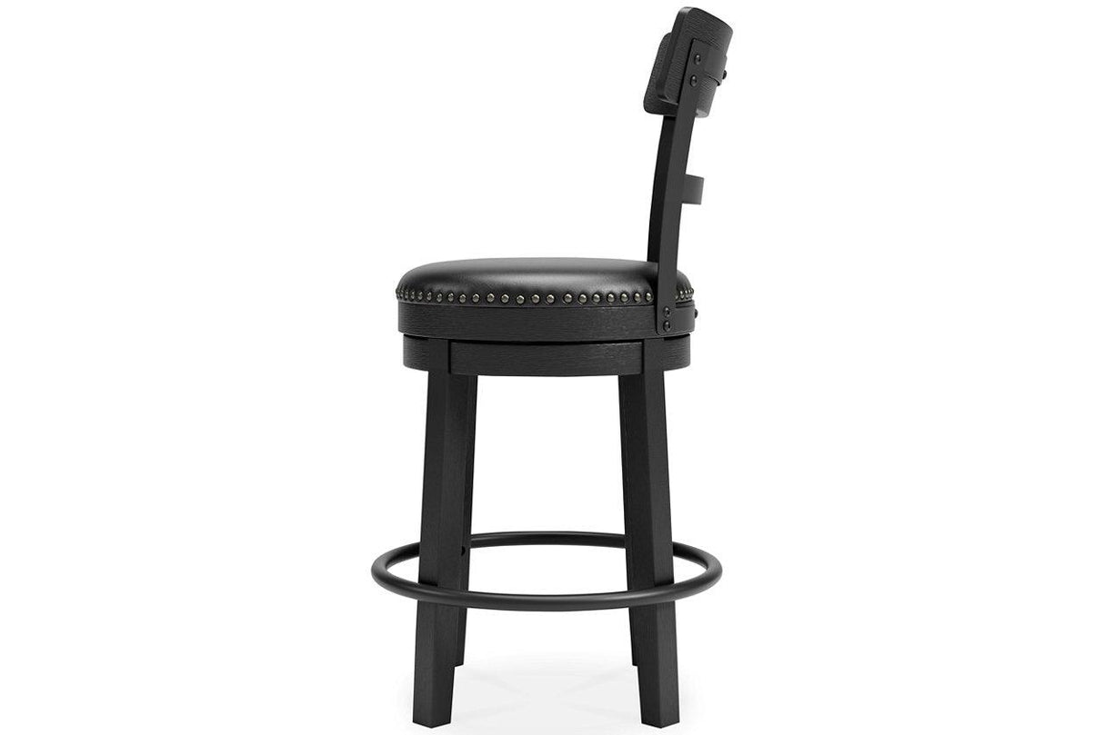 Valebeck Black Counter Height Barstool by Ashley at Eve Furniture