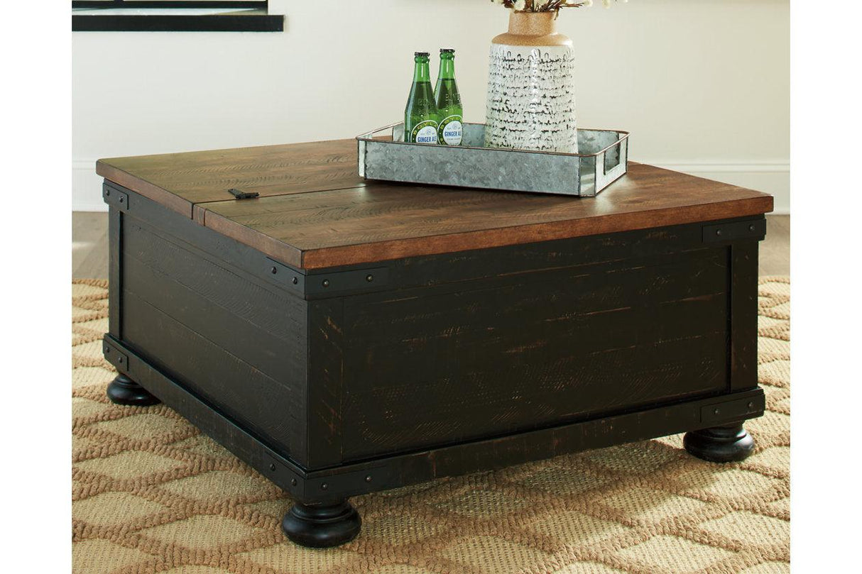 Valebeck Black/Brown Coffee Table with Lift Top by Ashley at Eve Furniture