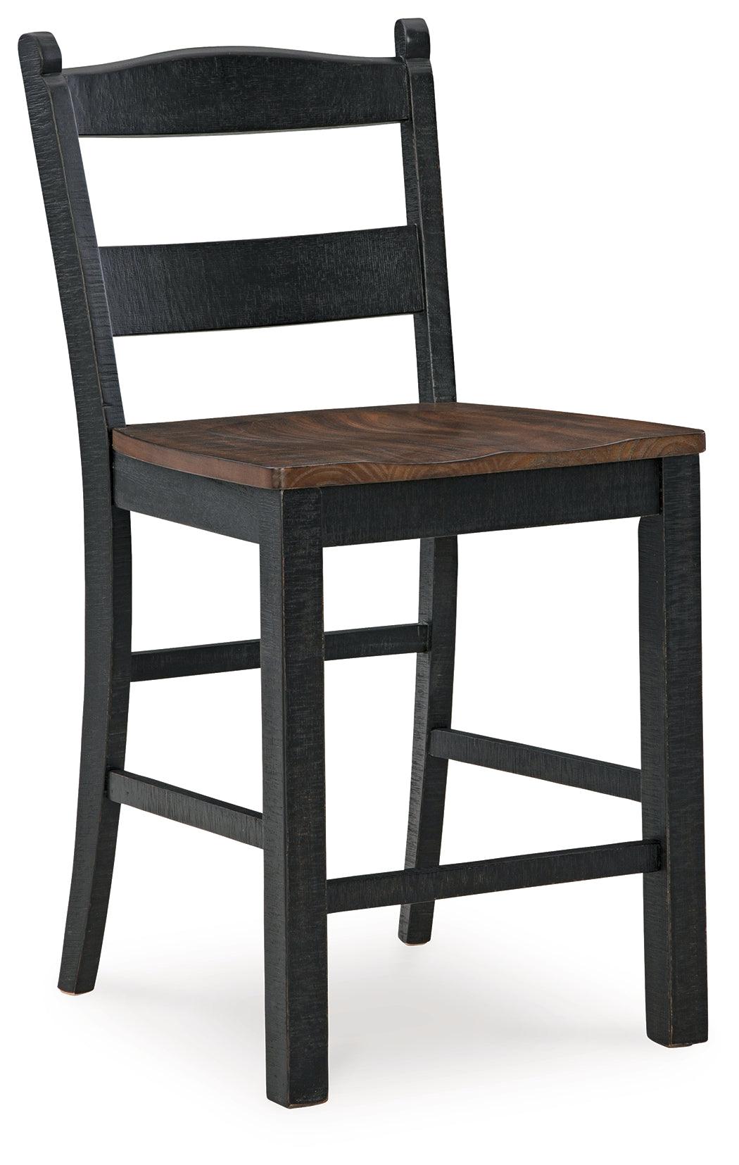 Valebeck Black/Brown Counter Height Barstool, Set of 2 by Ashley at Eve Furniture