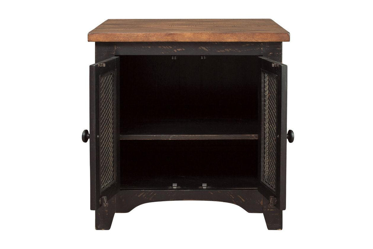 Valebeck Black/Brown End Table by Ashley at Eve Furniture
