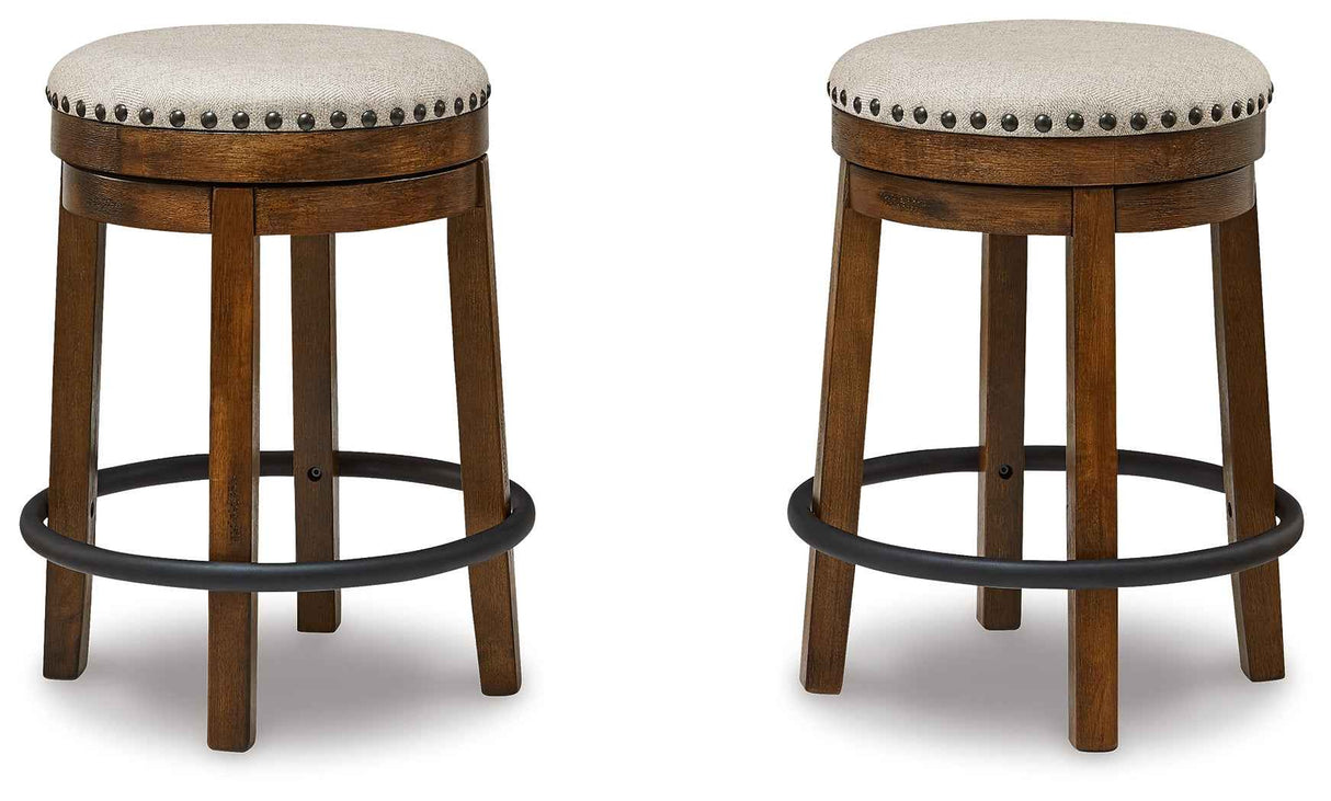 Valebeck Brown/White Counter Height Barstool, Set of 2 by Ashley at Eve Furniture