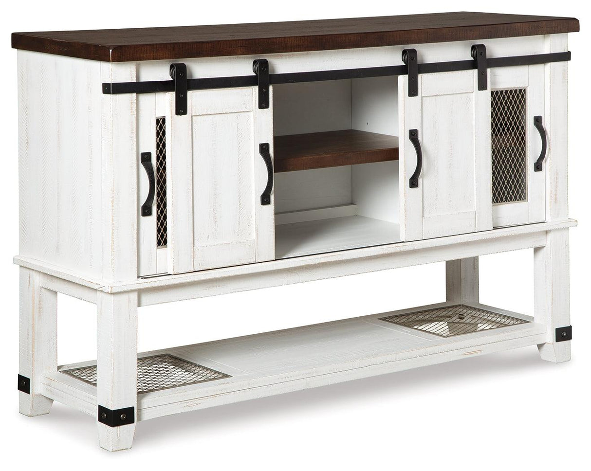 Valebeck Counter Height Dining Table and 4 Barstools with Storage in Multi by Ashley at Eve Furniture