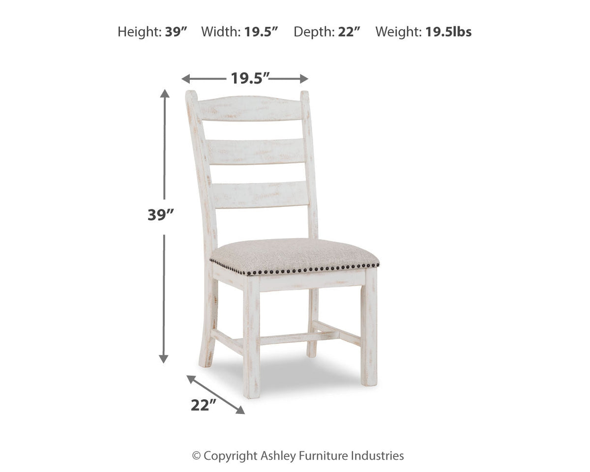 Valebeck Dining Table and 8 Chairs with Storage in White/Brown by Ashley at Eve Furniture