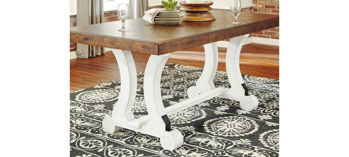 Valebeck Dining Table and 8 Chairs with Storage in White/Brown by Ashley at Eve Furniture