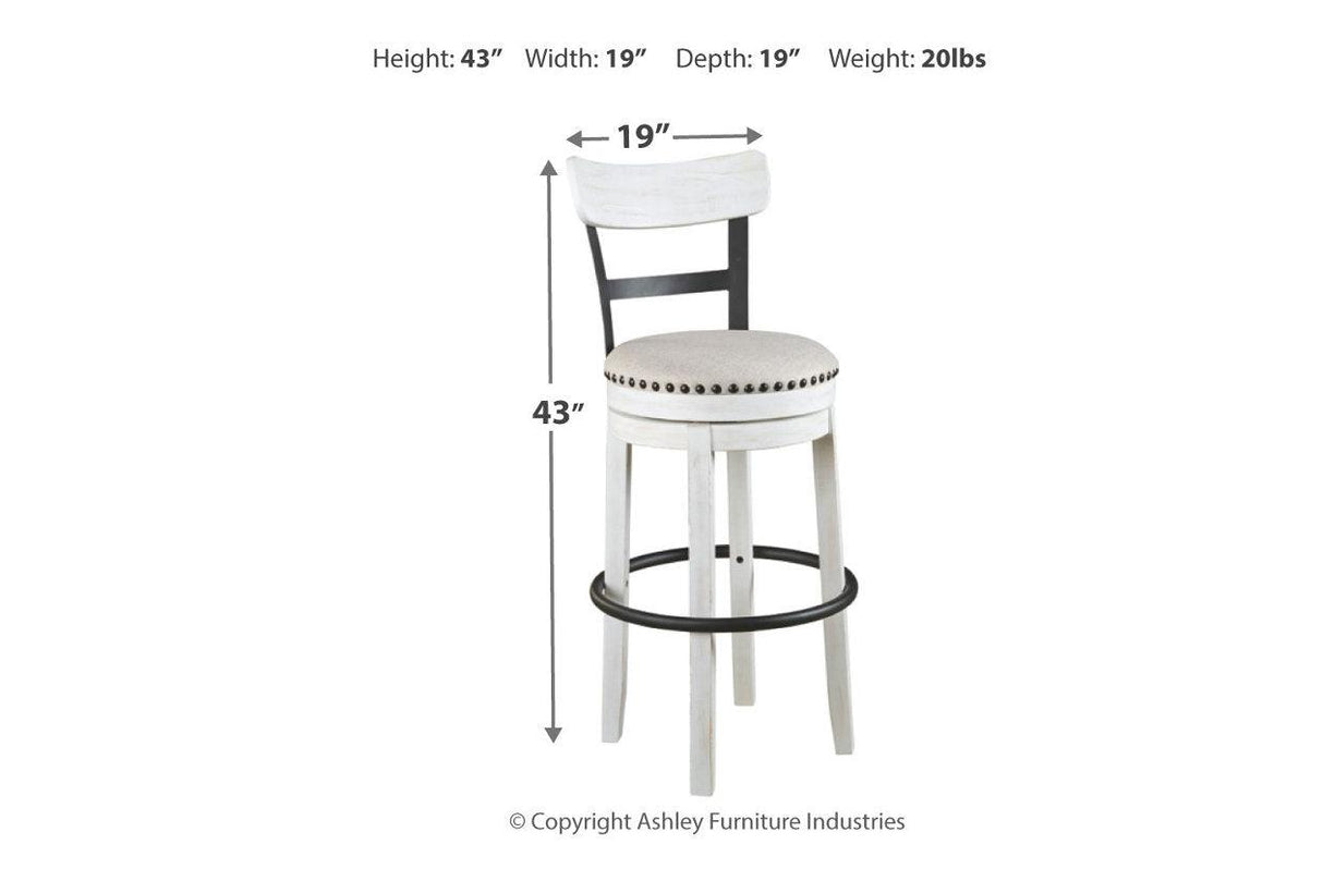 Valebeck White Bar Height Barstool by Ashley at Eve Furniture